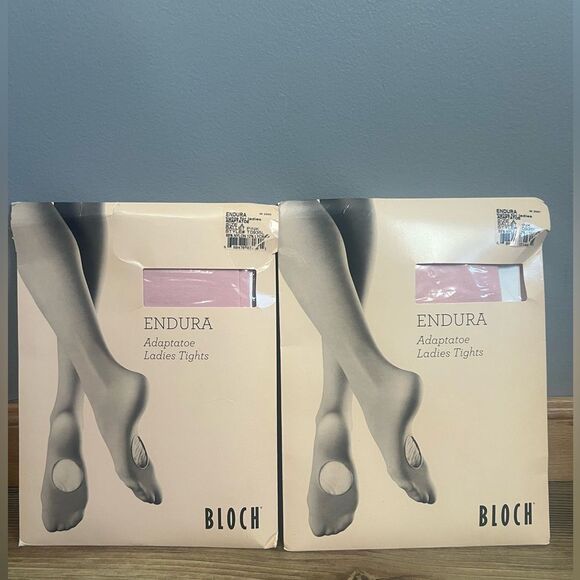 Bundle of 2 Bloch adaptatoe Endura ladies tights ballet pink size A ballet core - Picture 1 of 6